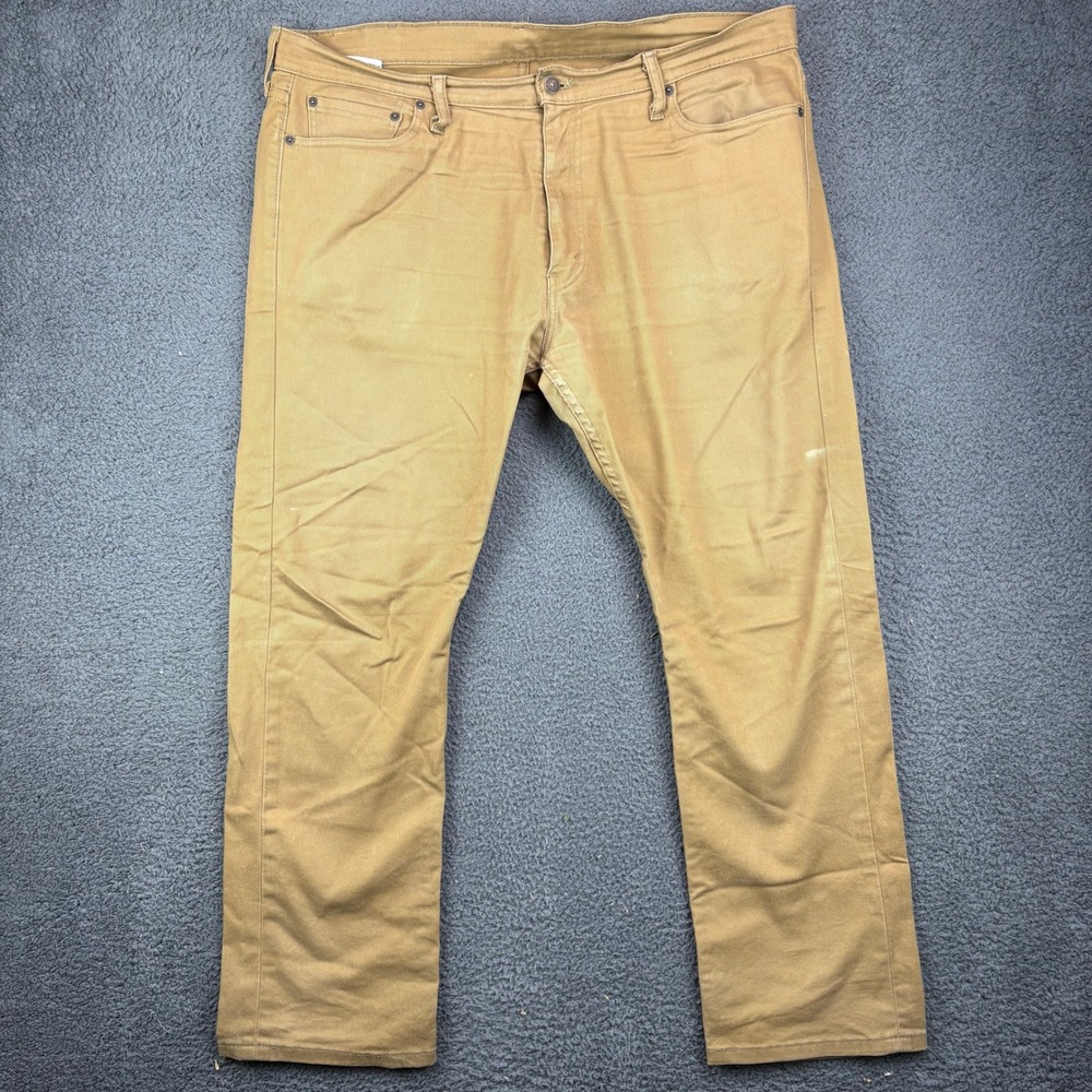 Levis 513 Slim Straight Chino Pants Mens 38x30 Brown Khaki Cotton Twill 513-0665